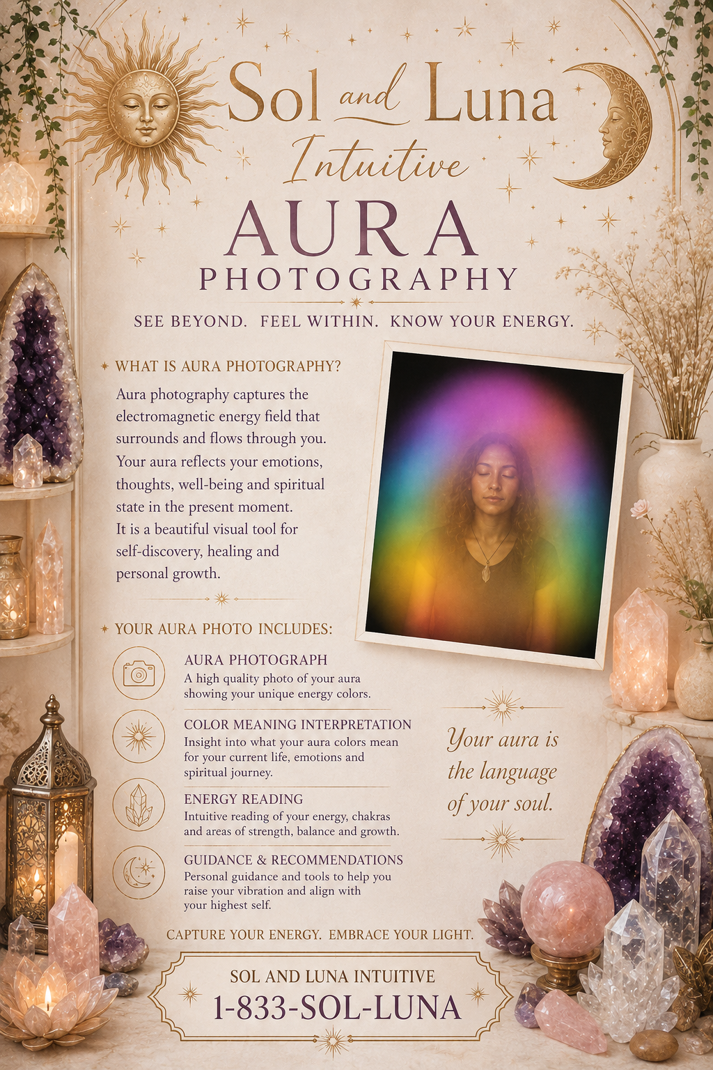Sol and Luna Intuitive aura photography guide: what aura photography is and what your aura photo includes